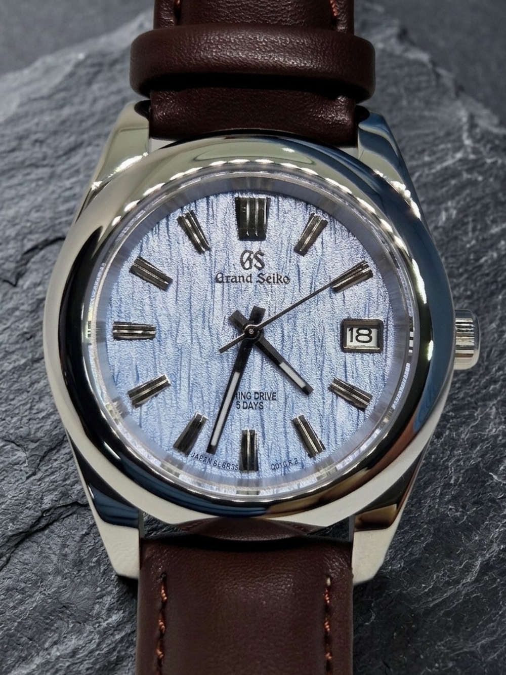 Custom 39mm Automatic Grand Seiko Mod Watch NH35 Ice Blue Dial